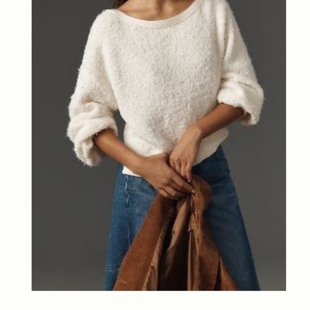 Anthropologie Fluffy Asymetrical Sweater